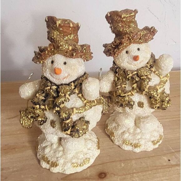 Vintage Resin Bobble snowmen lot of 2 - Picture 4 of 7